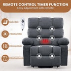 Power Lift Recliner Chair for Elderly with Heat and Massage, Electric Recliners Single Sofa with Side Pocket and USB Charge Port for Living Room and Bedroom Comfort