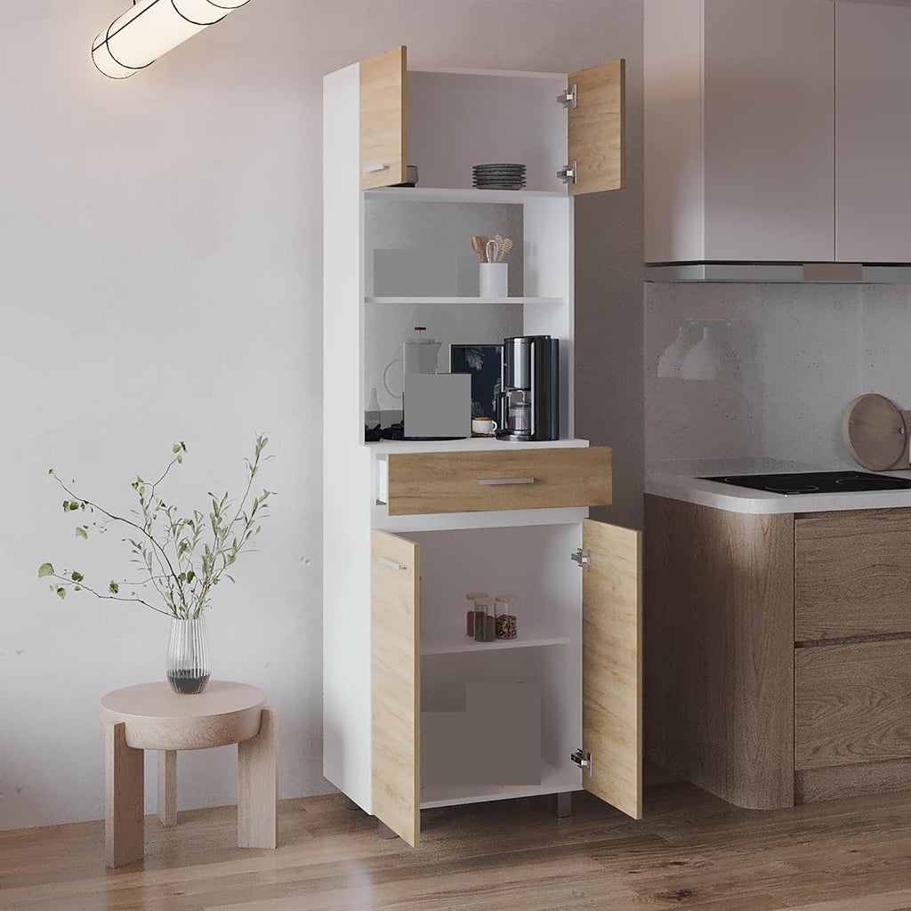 Vintage Rustic Pantry Cabinet, Freestanding Kitchen Storage, for Food Dishes Appliances,for Kitchen Home