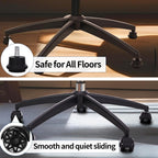 Frassie Heavy Duty Gaming Office Chair Metal Base Set Replace Part with Bottom Plate Stand Cylinder, 5 Wheels Bell Glides Replacement (Black)