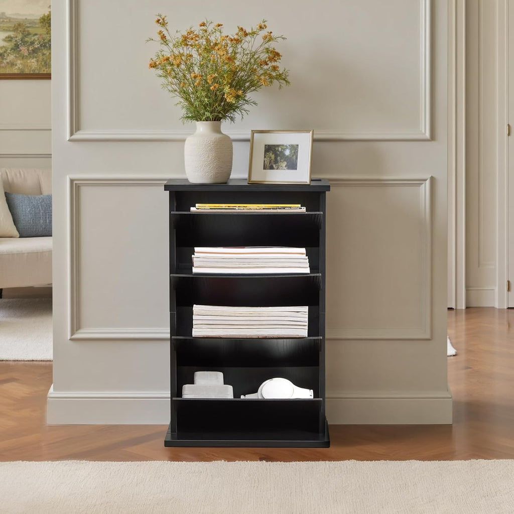 Narrow Side Table with Charging Station Slim End Table with Magazine Book Holder Organizer Rack & Storage Bag, Small Space Skinny Thin Nightstand Couch Sofa Bed Side Table for Bedroom, Living Room