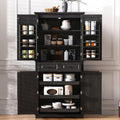 71" Tall Kitchen Pantry Cabinet with 6 Doors & 2 Drawers, Farmhouse Cupboard Storage Cabinet with 6 Door Shelves & 3 Pull Out Cabinet Organizers, Freestanding Sideboard for Kitchen, Dining Room