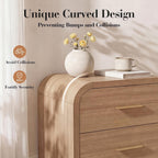 Night Stand Set of 2 [Unique Curved Profile] [FSC-Certified Wooden Board] 2-Drawer Nightstand 24" H Metal Handle Modern Sturdy Bedside Table Side Table End Table