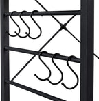 Yaheetech Kitchen Island, 3-Tier Industrial Microwave Stand Cart Shelf, Freestanding Utility Storage Rack for Spice Rack Organizer w/6 S-Shaped Hooks, Easy Assembly, Rustic Brown