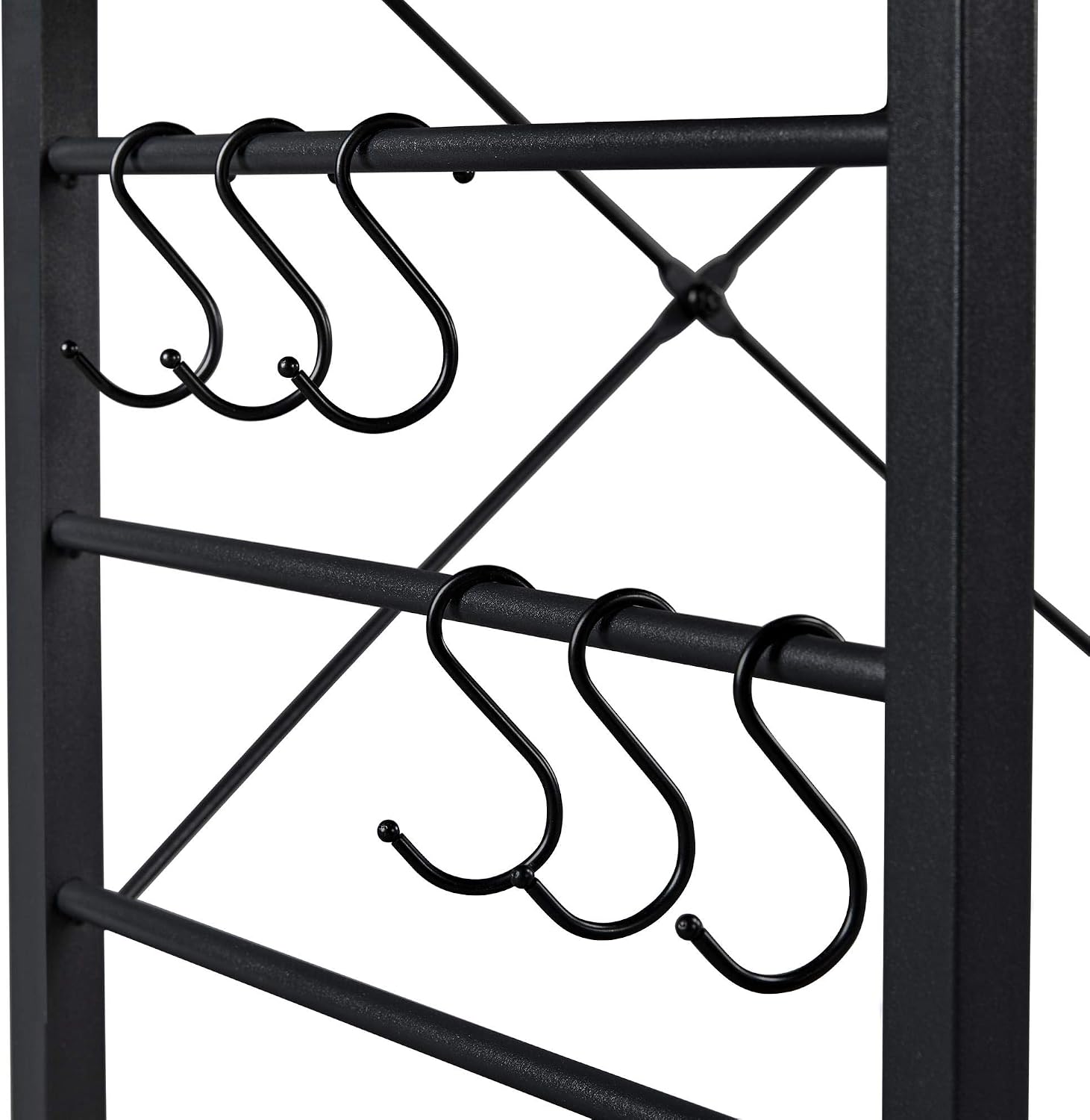 Yaheetech Kitchen Island, 3-Tier Industrial Microwave Stand Cart Shelf, Freestanding Utility Storage Rack for Spice Rack Organizer w/6 S-Shaped Hooks, Easy Assembly, Rustic Brown