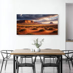 30"x 60" Canvas Wall Art Red Desert Mesa Landscape Dramatic Clouds Golden Light Framed Pictures Painting Prints Large Wall Art for Living Room Bedroom Abstract Home Wall Decor Artwork