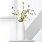 D'vine Dev 12 Inch Ivory Elegant Oval Ceramic Vase for Flowers, Home Décor Vase with Design Box, VS-LD-C-2