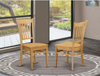 East West Furniture GRC-OAK-W Groton Kitchen Dining Chairs - Slat Back Wooden Seat Chairs, Set of 2, Oak