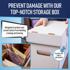 Invested Alliance Bundle Set Premium Short Comic Book Storage Box Organizer with Lid | Thick Cardboard Comic Storage Box For Collectibles Fits 150-175 Current/Silver Age, Heavy Duty & Stackable.