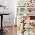 Extra Large Acrylic Cylinder Clear Vase for Floor, Tall Big Wide Mouth Plastic Unbreakable Hurricane Flower Vases of 3 for Home Decor (D 8" X H 19.7", D 6", D 4.8" + 2 Holder)