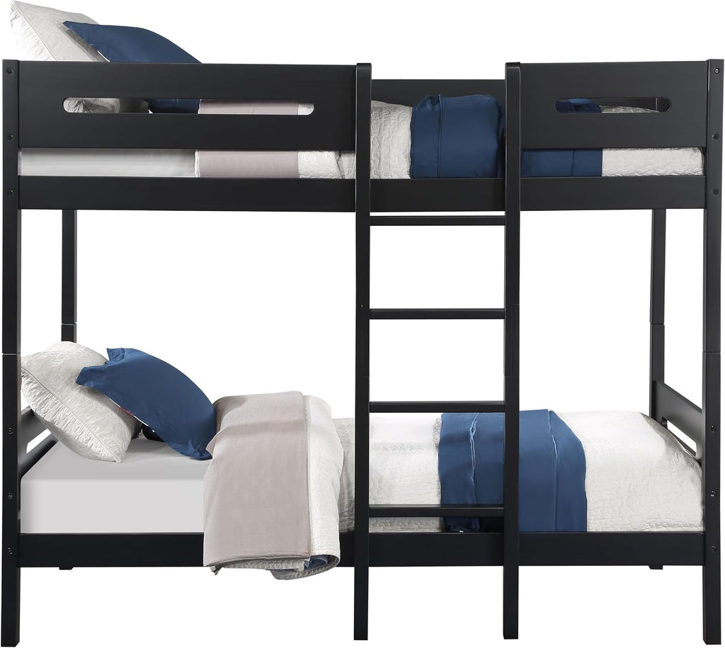 Black Twin,Twin Bunk Bed with Ladder