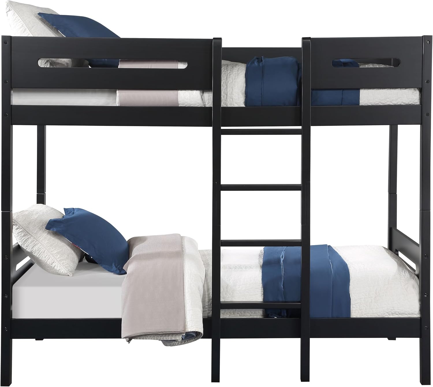 Black Twin,Twin Bunk Bed with Ladder