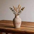 Ceramic Flower Vase 8.3（inc） Gray Rustic Farmhouse Decor Living Room Home Decor Bedroom Decorations for House Book Shelf Office Coffee Desk Dining Fireplace Floor vase