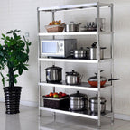 Kitchen Island Baker's Rack with 5 Tier Microwave Stand and Storage Shelf 90cm Height