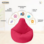 Ample Decor Bean Bag Cover (Filler Not Included), Plush Toys Storage Soft Leatherette, Durable Construction Sturdy Zipper, Ideal for Children and Teenagers - Pink