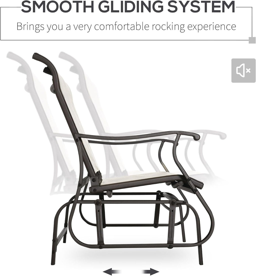 Outdoor Double-Seat Glider Bench for Patio and Balcony