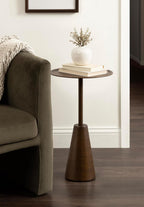 Kate and Laurel Sitara Modern Metal Circle Side Table, 14 x 14 x 24, Antique Brass, Unique Outdoor-Safe Round Metallic End Table for Use as Patio Accent Table or Pedestal Martini Table