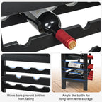 VASMIA 42 Bottles Bamboo Wine Rack,7-Tier Wine Rack Freestanding Floor with Table Top, Wine Storage Shelf for Kitchen Dining Room Bar,Rustic Brown and Black