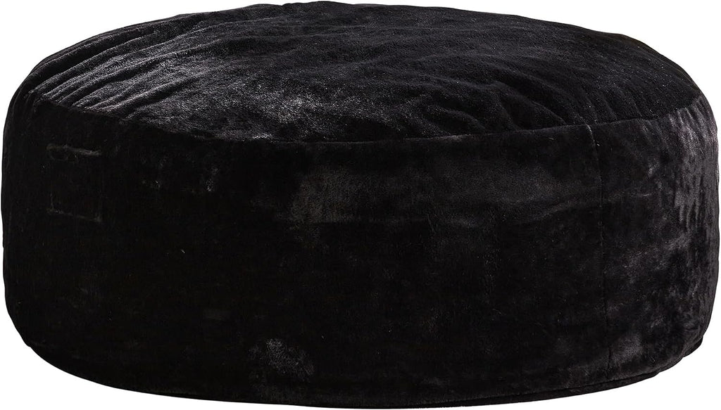 Hobestluk Bean Bag Chair for Adult Giant Beanbag with Filler Black 5FT | Breathable Material Removable Machine Washable Cover Memory Foam Living Room Bedroom Reading Gaming Oversized Large Big