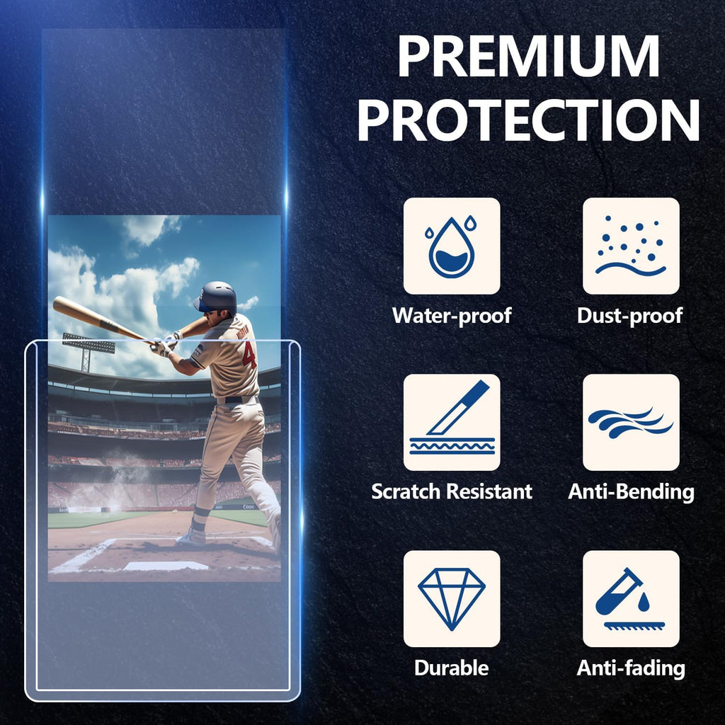 100 Penny Sleeves and 100 Top Loads, EDUDIIU 35PT Card Sleeves Hard Plastic, 3" x 4" Hard Card Protectors, Rigid Toploads for Yugioh, Baseball, Sports Cards