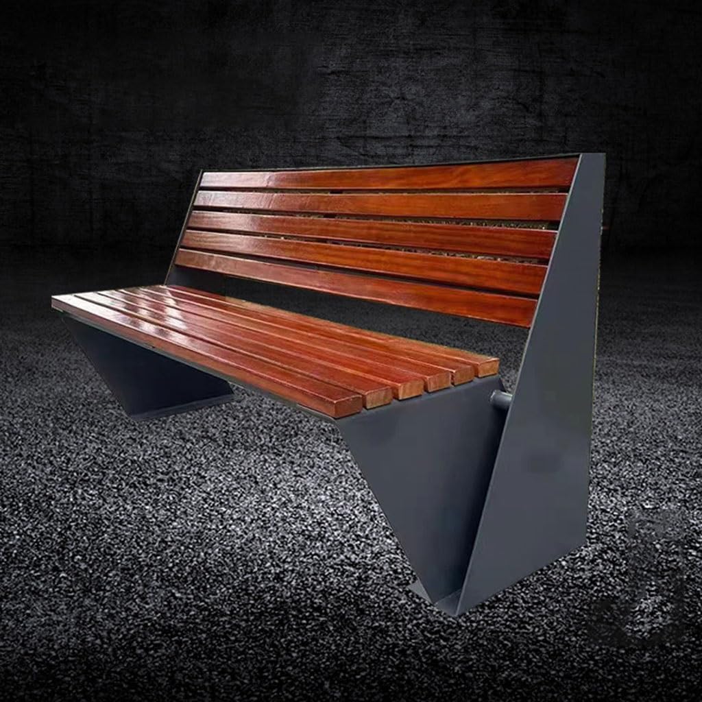 Patio Benches for Outdoors Stainless Steel Park ChairOutdoor BenchesPineapple LatticeSolid WoodPlastic Wood BackrestThickened BenchPatio Seating Garden Benches for Outdoors