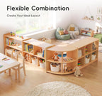 OOOK Montessori Shelf 6-Section, Double-Sided Montessori Toy Storage and Open Shelf, 2-Shelf Toy Organizers and Storage, Ideal for Kids Room, Daycare Center, Nursery, Classroom, Kindergarten