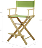 Casual Home 220-00/021-72 Director Chair 24" - Counter Height Natural Frame/Lime Green Canvas