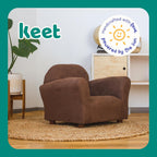 Roundy Toddler Armchair with Soft Microsuede Upholstery Durable Wooden Frame, Ergonomic Design, Fully Assembled, Comfortable Kids Chair for Ages 2-5, Ideal for Bedroom, Playroom & Daycare Use.