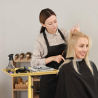 TASALON Rolling Salon Tray,Mobile Styling Station with Wheels Aluminum Rolling Tray Trolley for Salon Essentials, Adjustable Heightfor Hairstylist Tray with 10 PCS Disposable Salon Tray Cover,Gold
