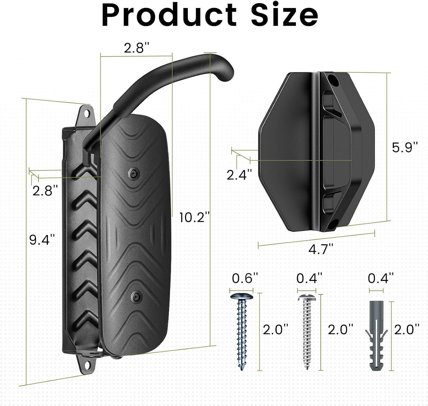 Housolution Swivel Bike Wall Mount [2 Pack], 150° Swivel Vertical Bike Rack Wall Hanger Holds up to 66lbs for Mountain/Road/Hybrid Bikes, Bike Hangers, Bicycle Storage Rack for Garage