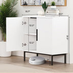 COMHOMA Sideboard Buffet Cabinet with Storage, Modern Wood Versatile Coffee Bar Console Table for Living Room Kitchen, Dining Room, Hallway, White-1 Pack