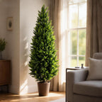 Artificial Cedar Topiary Trees 4ft Set of 2,Fake Shrubs with Ground Spike,UV Resistant Cypress Tree,Faux Bushes for Outdoors,Fake Plants for Outdoor Indoor Front Porch Patio Garden Decor