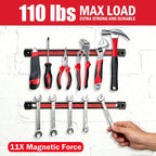HOMEBEST Double Sided Magnetic Tool Holder, 12 Inch Magnetic Tool Bar 2 Pack, 110LB/50KG Max Magnetic Suction, Heavy Duty Garage Tool Organizer for Workshop, Tool Chest, Shed, Jobsite