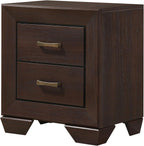 Copper Dark Cocoa 2-Drawer Rectangular Nightstand,for Small Spaces