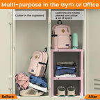 LIDTOP Locker Organizer Shelf Pink, Adjustable Width and Height, Stackable Metal Locker Storage Organization, Ideal Locker Fits Standard Size School, Office, and Gym Lockers