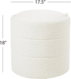 HomePop 18" Storage Round Ottoman - Cream Boucle