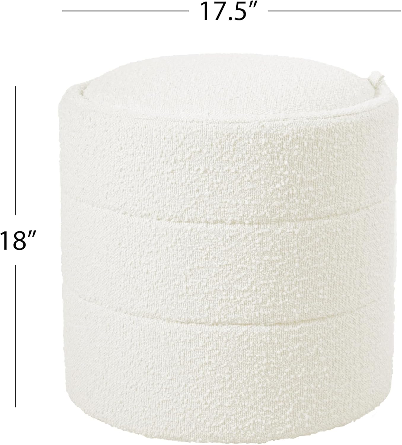 HomePop 18" Storage Round Ottoman - Cream Boucle