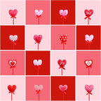 16 Pcs Valentines Day Tree Decor Heart Floral Picks 12" 3D Wooden Valentines Foam Heart Stems Plush Sticks Galentines Decorations for Flower Arrangement Wedding Table Centerpiece Vase Filler Home