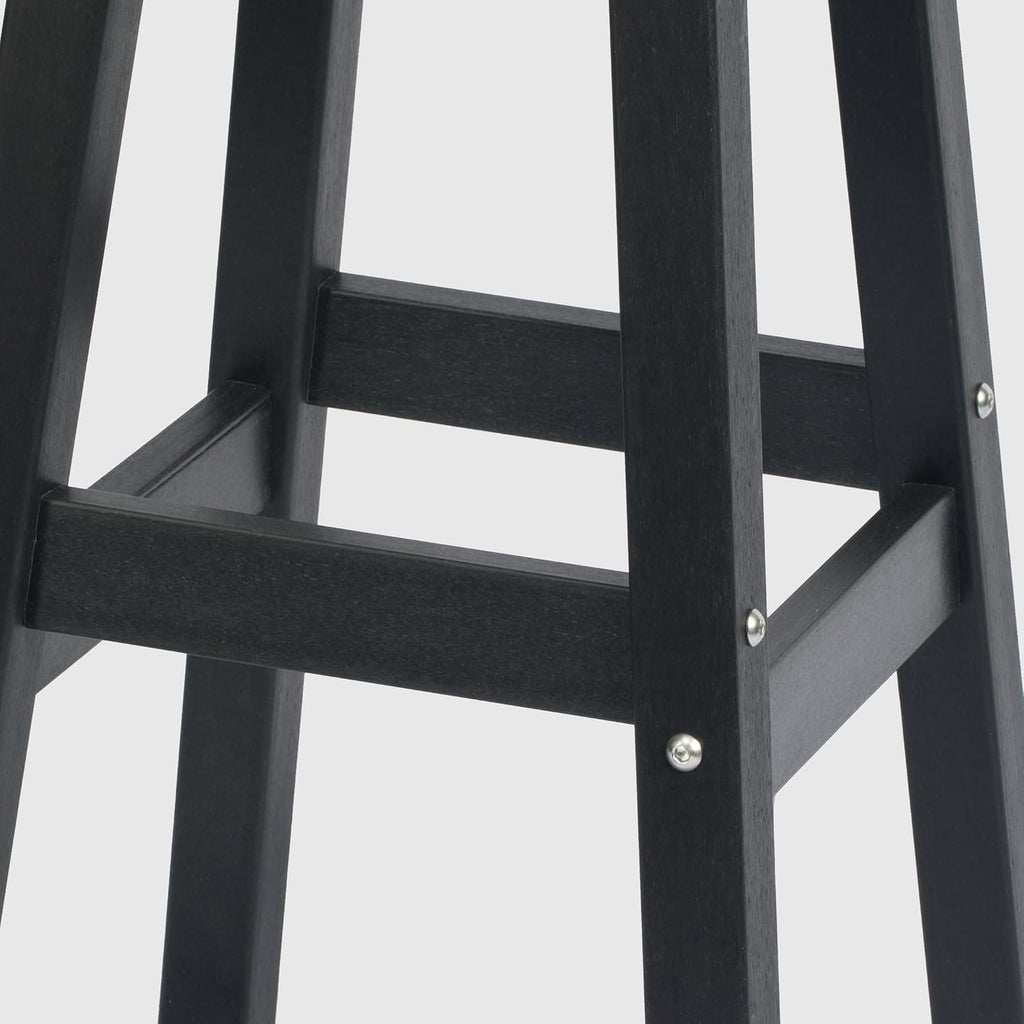 WestinTrends 29" HDPE Outdoor Patio Round Bar Stool, Black