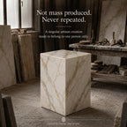 Handmade Natural Marble Side Table, Made to Order Custom Stone End Table, Luxury Nightstand Table for Living Room Bedroom, Customizable Marble Slab Furniture