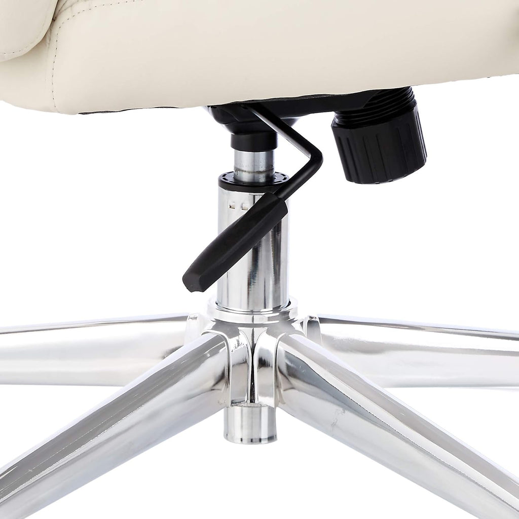 Amazon Basics Executive Desk Chair with Easy Assembly, Adjustable Height, 275lb Capacity, Oversized Cushion, 29.13"D x 25.2"W x 43.11"H, Ivory Bonded Leather