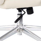 Amazon Basics Executive Desk Chair with Easy Assembly, Adjustable Height, 275lb Capacity, Oversized Cushion, 29.13"D x 25.2"W x 43.11"H, Ivory Bonded Leather