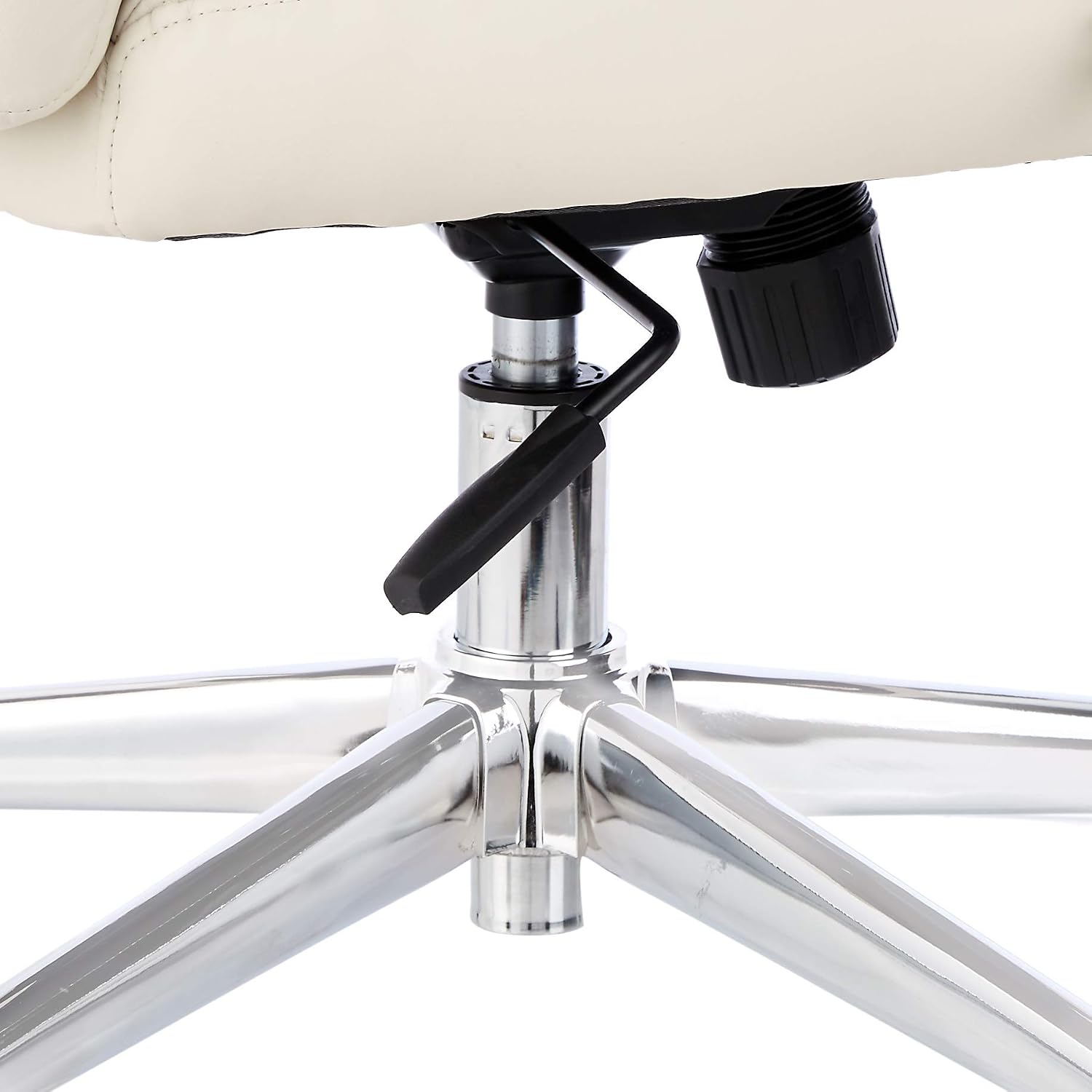 Amazon Basics Executive Desk Chair with Easy Assembly, Adjustable Height, 275lb Capacity, Oversized Cushion, 29.13"D x 25.2"W x 43.11"H, Ivory Bonded Leather