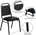 Flash Furniture Hercules Series Trapezoidal Vinyl Banquet and Event Chairs, Commercial Event Chairs with Padded Seats and Backs, Set of 4, Black