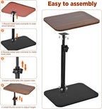 Side Table, Couch Side Table, C Table Adjustable Swivel Sofa Tray Table with Heavy Metal Base, 11.8×15.7in C Shaped End Table for Couch, Bed, or Living Room