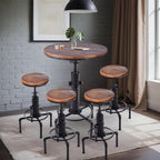 Industrial Tall Bistro Table 32.3-36.2" Adjustable Swivel Pub Coffee Table Metal Hydrant Stylish Design