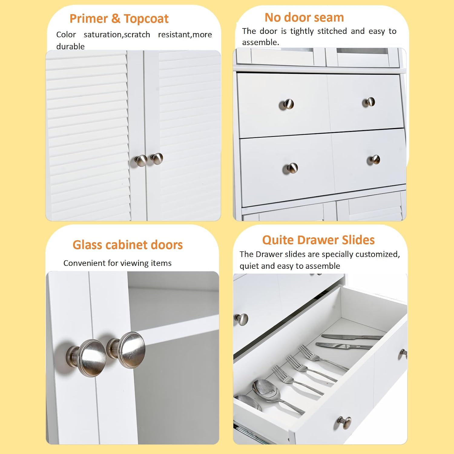 67" Tall White Kitchen Pantry Cabinet - Ample Storage with Doors & Drawers for Food, Bathroom Essentials & Craft Supplies!
