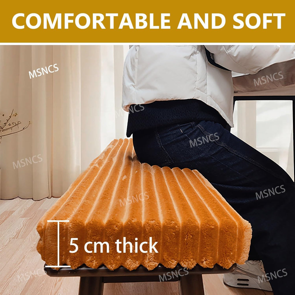 Bench Cushions Indoor/Outdoor Furniture, Corduroy Bench Seat Pad Replacement Cushions 1/2/3 Seater Chair Pads,Washable Removable, for Garden,Patio, Dining Room Benches(Beige Gray,180x40x5cm)