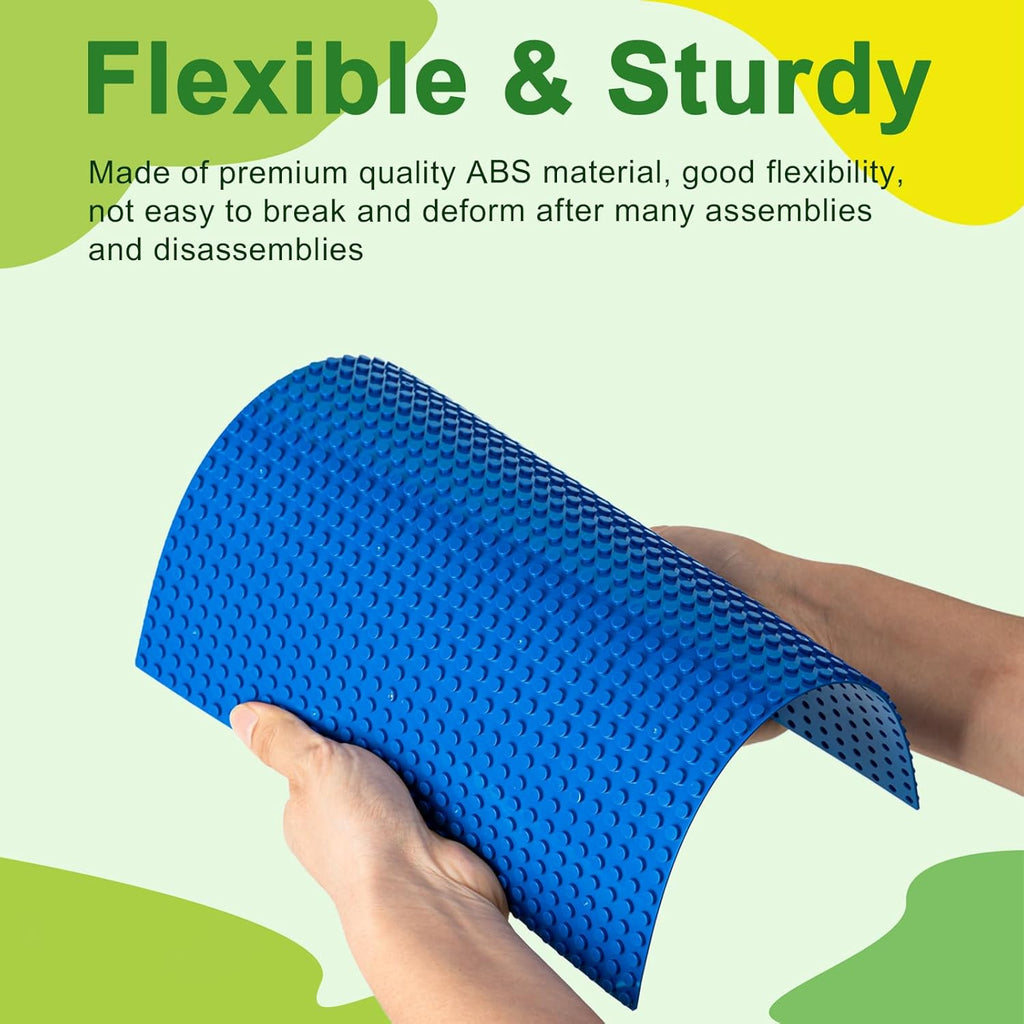 Husfunov 4 Pack Classic Baseplates, Building Plates for Building Bricks, Compatible with All Major Brands and Activity Table-Baseplate 10" x 10", Age 3 and up, Green