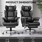 GTPLAYER Gaming Chair,Office Chair with Pocket Spring Lumbar Support, Ergonomic Comfortable Wide Office Desk Computer Chair with Outward Fixed Soft Armrests and Footrest (PU Leather, Black)