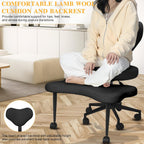 Yoga Chair with Back Support, Cross Legged Office Chair with Wheels, Meditation Chair for Home Office, Adjustable Height Ergonomic Kneeling Chair with Lumbar Support and Footrest